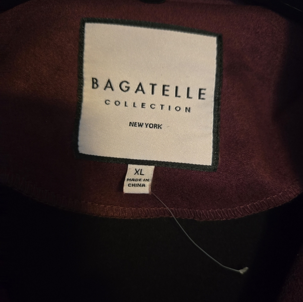 Bagatelle Burgundy Faux Suede Moto Jacket - Picture 2 of 6